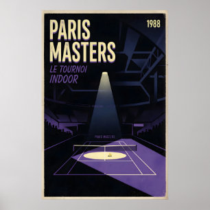 Paris Masters Wandkunst Indoor-Tenniscourt-Grafik Poster