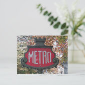 Paris Métro Zeichen bei Franklin D. Roosevelt Postkarte (Stehend Vorderseite)
