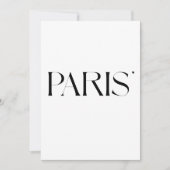 Paris - minimalistic typography card karte (Vorderseite)