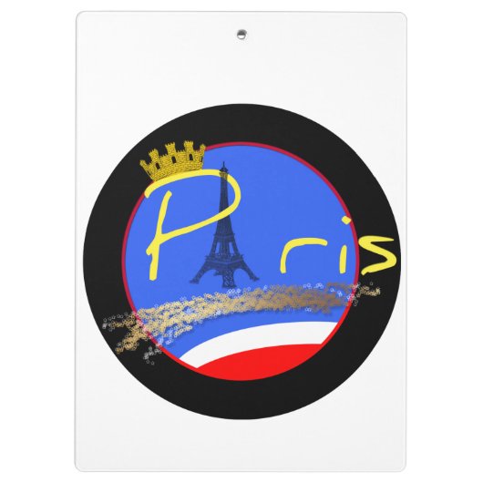 Paris mit Crown Custom Clipboard Klemmbrett (Rückseite)