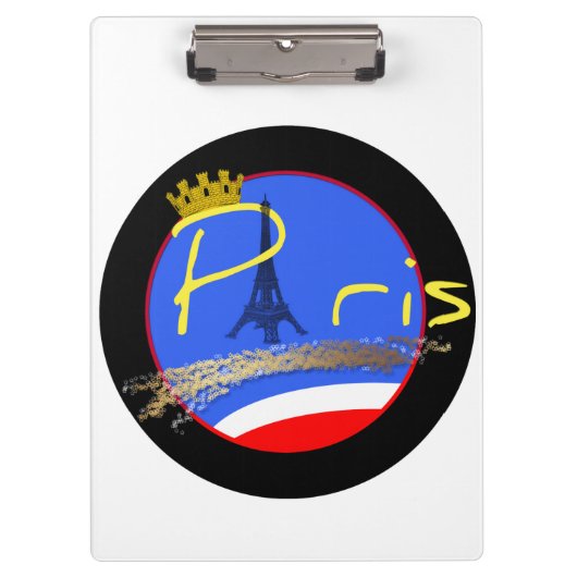 Paris mit Crown Custom Clipboard Klemmbrett (Vorderseite)