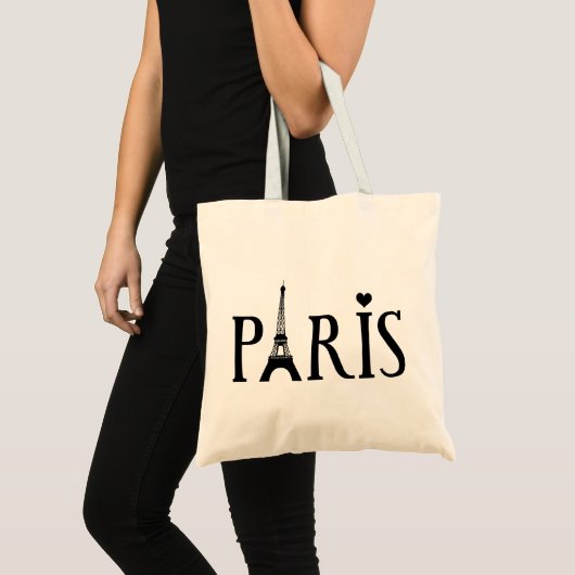 Paris mit Eiffelturm und Liebe Tragetasche (Vorderseite (Produkt))