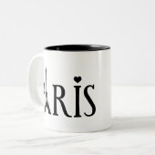 Paris mit Eiffelturm und Liebe Zweifarbige Tasse (Vorderseite Links)
