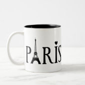 Paris mit Eiffelturm und Liebe Zweifarbige Tasse (Links)