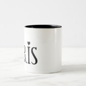 Paris mit Eiffelturm und Liebe Zweifarbige Tasse (Mittel)