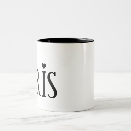 Paris mit Eiffelturm und Liebe Zweifarbige Tasse (Mittel)