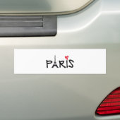 Paris mit Eiffelturm und rotem Herzen Autoaufkleber (Auf Auto)