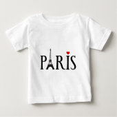 Paris mit Eiffelturm und rotem Herzen Baby T-shirt (Vorderseite)