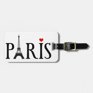 Paris mit Eiffelturm und rotem Herzen Gepäckanhänger