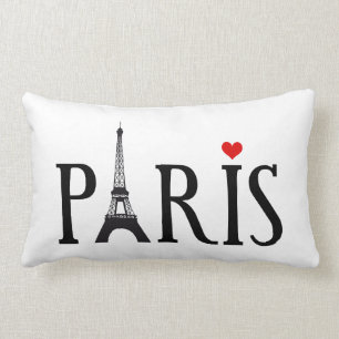 Paris mit Eiffelturm und rotem Herzen Lendenkissen