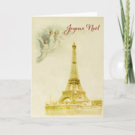 Paris mit Engeln Weihnachtskarte Feiertagskarte