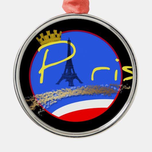 Paris mit Kronverzierung Ornament Aus Metall (Vorne)