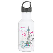 Paris mit Liebe Edelstahlflasche (Vorderseite)