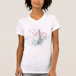 "Paris mit Liebe, Eiffelturm", Französisch T-Shirt