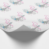 PARIS mit Liebe - Eiffelturm und Brief Geschenkpapier (Ecke)
