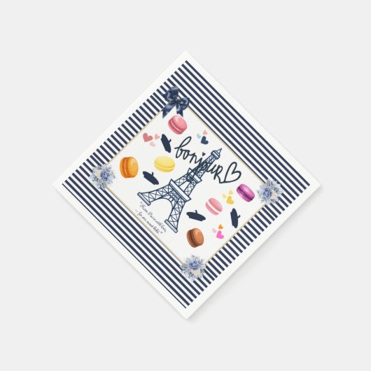 Paris mit Liebe für unsere Sweet Bebe Baby Dusche Serviette (Ecke)