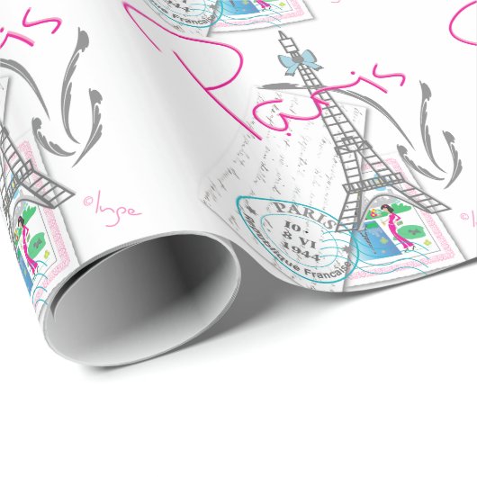 PARIS mit Liebe Geschenkpapier (Rolleneckpunkt)