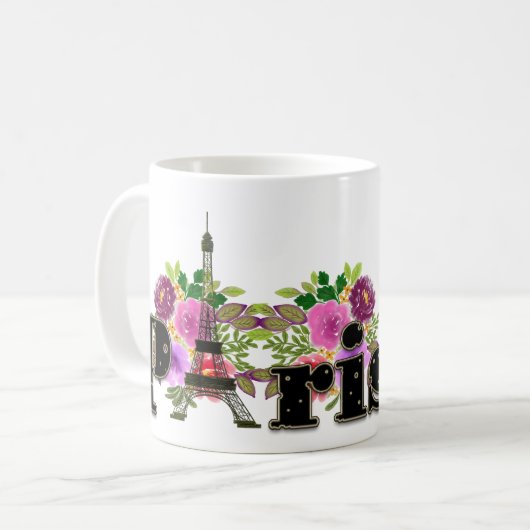Paris mit Liebe Kaffeetasse (Vorderseite Links)