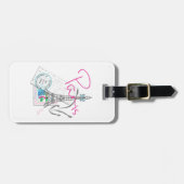 Paris mit Liebe und Eiffelturm Gepäckanhänger (Vorderseite horizontal)