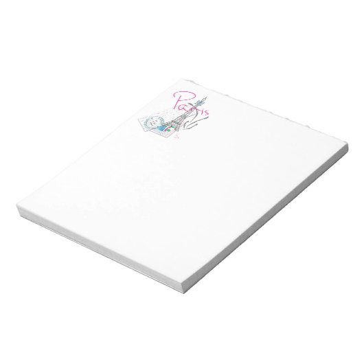 Paris mit Liebe und Eiffelturm Notizblock (Rotiert)