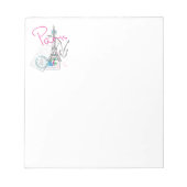 Paris mit Liebe und Eiffelturm Notizblock (Vorderseite)