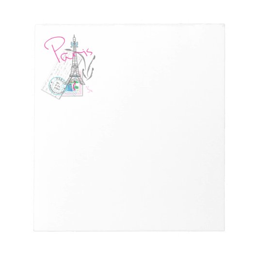 Paris mit Liebe und Eiffelturm Notizblock (Vorderseite)