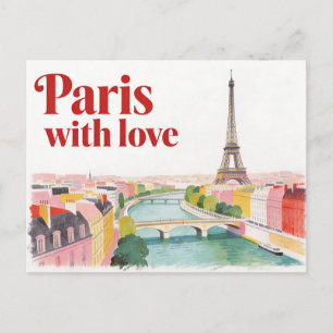 Paris mit Liebe Vintage-Reisepostkarte Postkarte