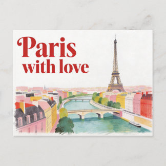 Paris mit Liebe Vintage-Reisepostkarte Postkarte