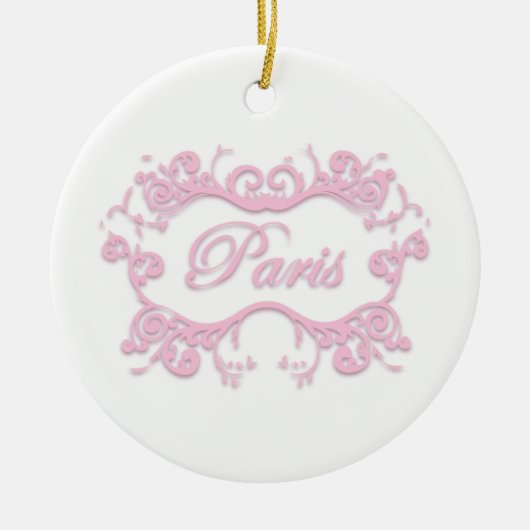 Paris mit Scrolls pink Keramikornament (Vorne)
