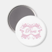 Paris mit Scrolls pink Magnet (Vorderseite/Rückseite)