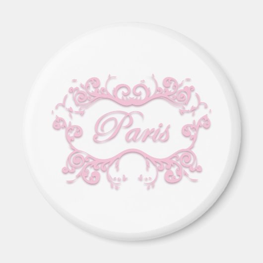 Paris mit Scrolls pink Magnet (Vorne)