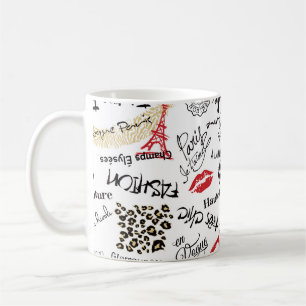 Paris Mode und Glamour nahtloses Muster Kaffeetasse