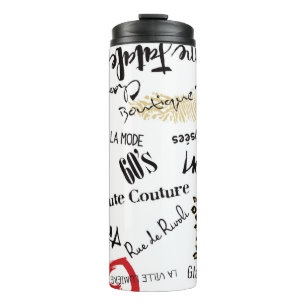 Paris Mode und Glamour nahtloses Muster Thermosbecher