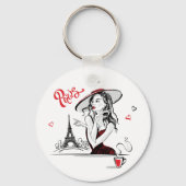 Paris, Mode und Kaffee Schlüsselanhänger (Vorderseite)