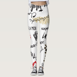 Paris-Mode: Vintages Glamour-Muster. Leggings