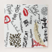 Paris-Mode: Vintages Glamour-Muster. Puzzle (Horizontal)