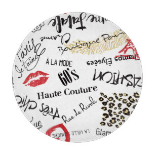 Paris-Mode: Vintages Glamour-Muster. Schneidebrett