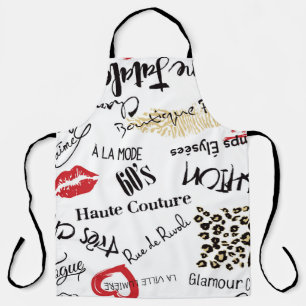 Paris-Mode: Vintages Glamour-Muster. Schürze