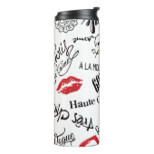 Paris-Mode: Vintages Glamour-Muster. Thermosbecher (Nach links gedreht)