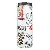 Paris-Mode: Vintages Glamour-Muster. Thermosbecher (Rückseite)