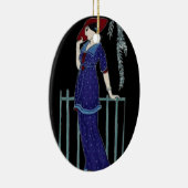 Paris-Modezwanziger jahre elegante Dame Keramikornament (Rechts)