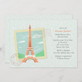 Paris Mon Amour Bridal Dusche Einladung (Vorne/Hinten)