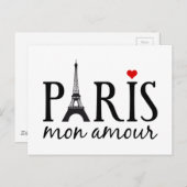 Paris mon amour mit Eiffelturm Postkarte (Vorne/Hinten)