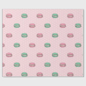 Paris-Mond Macaron und Punkte Geschenkpapier (Flach)
