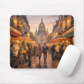 Paris Montmartre Abendmarkt-Mauspad Mousepad (Mit Mouse)