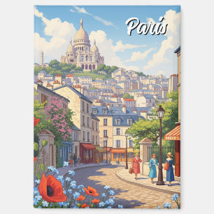Paris Montmartre Postcard Magnet