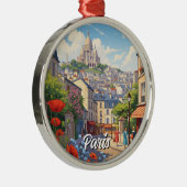 Paris Montmartre Postcard Ornament Aus Metall (Rechts)
