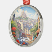 Paris Montmartre Postcard Ornament Aus Metall (Links)