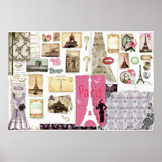 Paris Mood Board Kunstdruck von Lisa Casineau Poster (Vorne)
