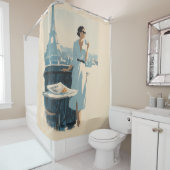 Paris Morning Coffee Elegance Duschvorhang (Beispiel)